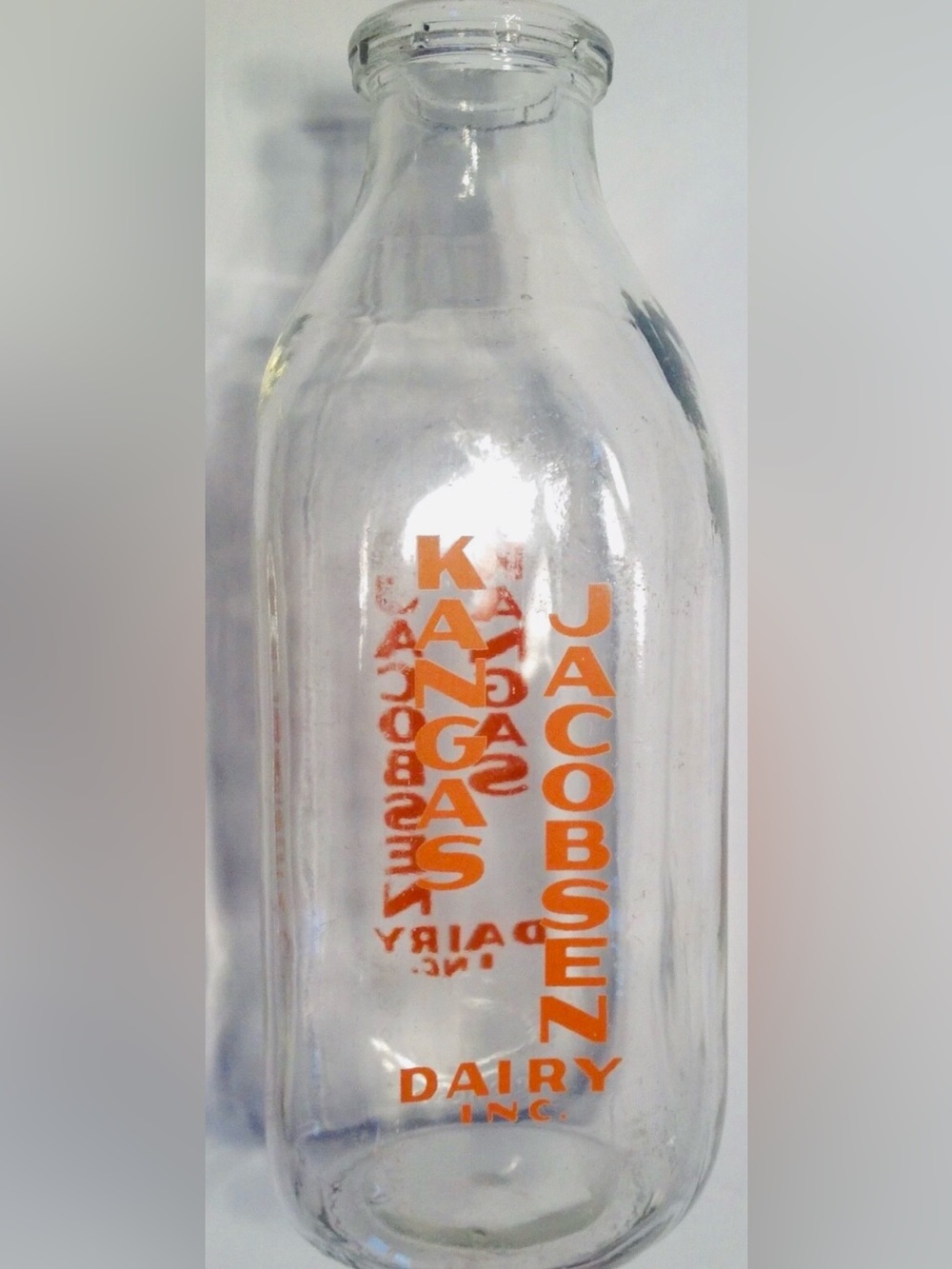 Kangas Jacobsen Dairy Vintage Milk Bottle Minnesota Glass Quart